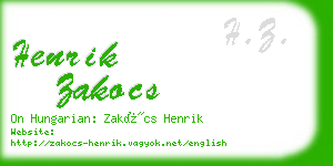 henrik zakocs business card